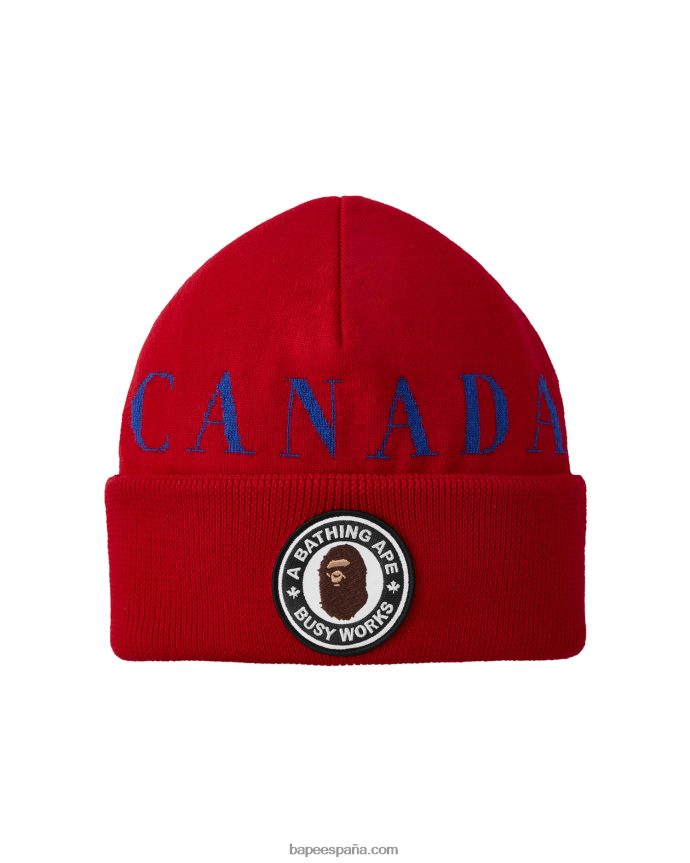 hombres A Bathing Ape gorra de punto x conceptos x canada goose 288PLL619 rojo brillante