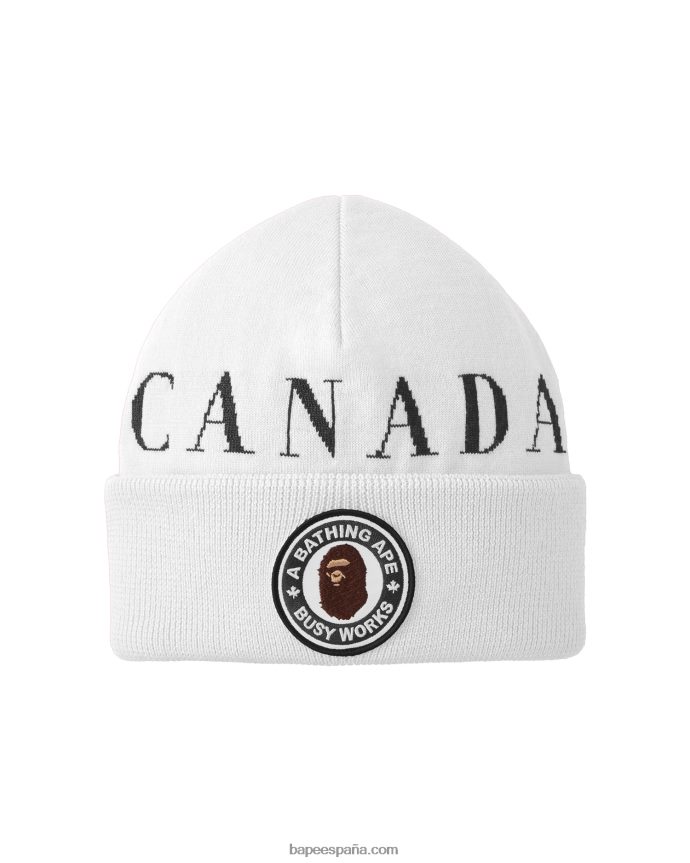 hombres A Bathing Ape gorra de punto x conceptos x canada goose 288PLL620 blanco