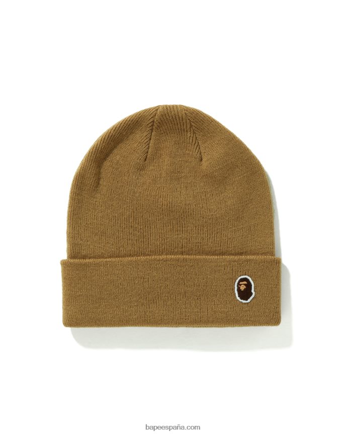 hombres A Bathing Ape gorra tejida de un punto 288PLL592 beige