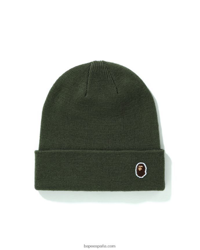 hombres A Bathing Ape gorra tejida de un punto 288PLL594 ejercito verde