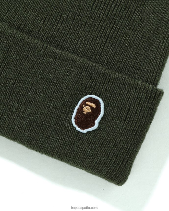 hombres A Bathing Ape gorra tejida de un punto 288PLL594 ejercito verde