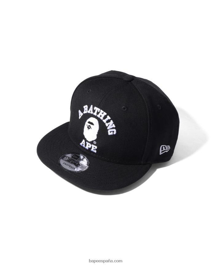 hombres A Bathing Ape gorra universitaria con cierre a presión new era 288PLL575 negro