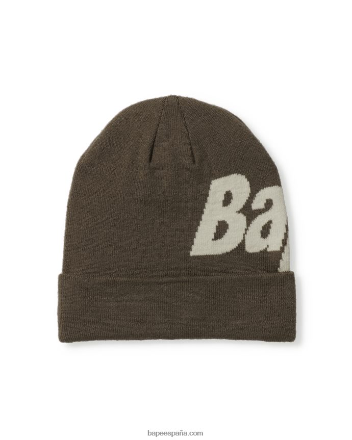 hombres A Bathing Ape gorro de lana 288PLL629 caqui oscuro