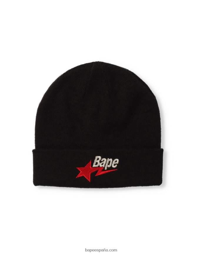 hombres A Bathing Ape gorro de lana 288PLL640 negro