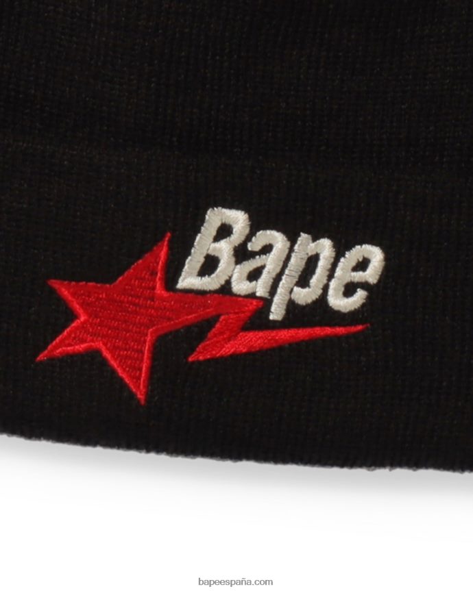 hombres A Bathing Ape gorro de lana 288PLL640 negro