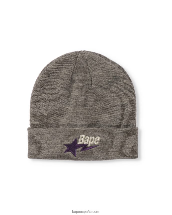 hombres A Bathing Ape gorro de lana 288PLL641 gris