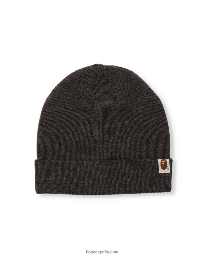 hombres A Bathing Ape gorro de punto bidireccional 288PLL644 gris oscuro
