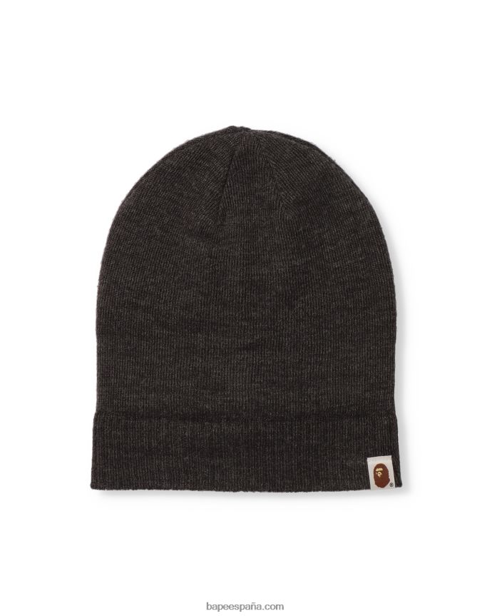 hombres A Bathing Ape gorro de punto bidireccional 288PLL644 gris oscuro