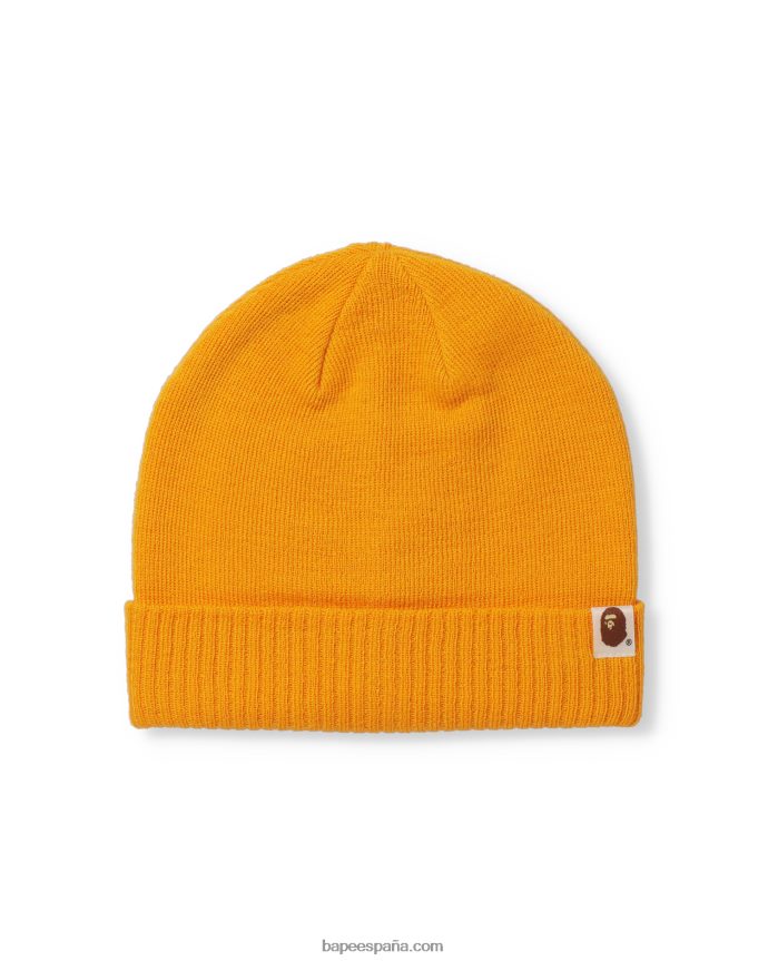 hombres A Bathing Ape gorro de punto bidireccional 288PLL646 amarillo