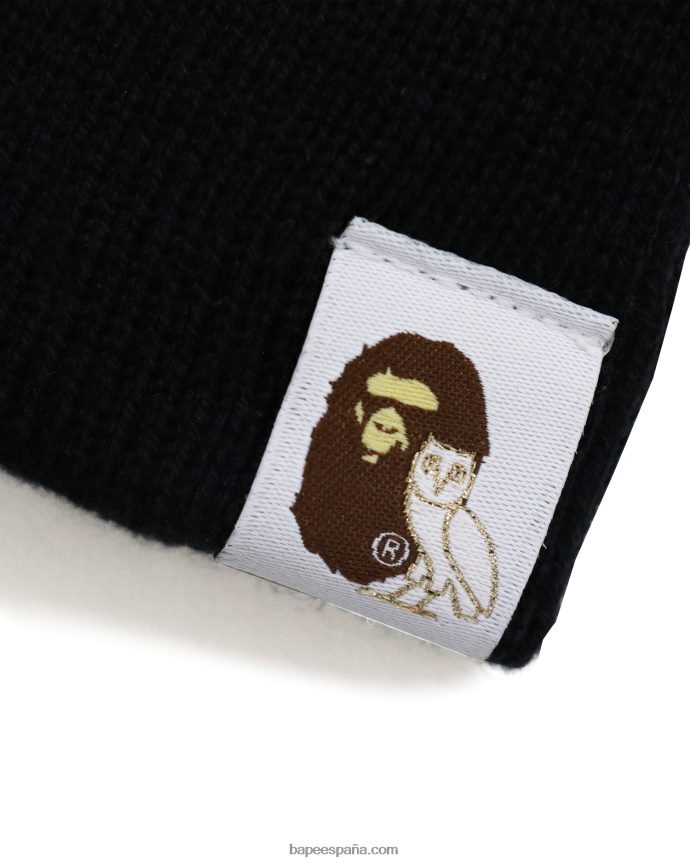 hombres A Bathing Ape gorro tejido x ovo 288PLL652 negro