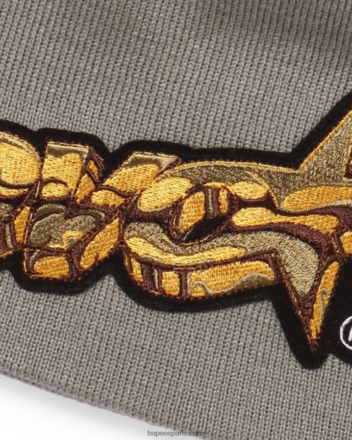 hombres A Bathing Ape gorro tejido x ovo 288PLL653 gris