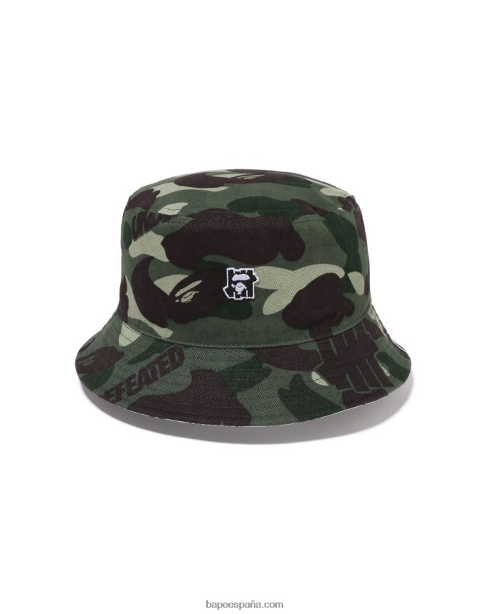 hombres A Bathing Ape sombrero de pescador de franela de camuflaje de color x undftd 288PLL518 ejercito verde