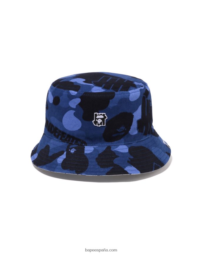hombres A Bathing Ape sombrero de pescador de franela de camuflaje de color x undftd 288PLL519 Azul marino