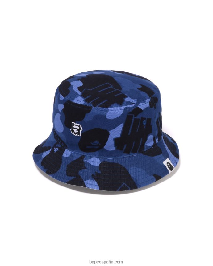 hombres A Bathing Ape sombrero de pescador de franela de camuflaje de color x undftd 288PLL519 Azul marino