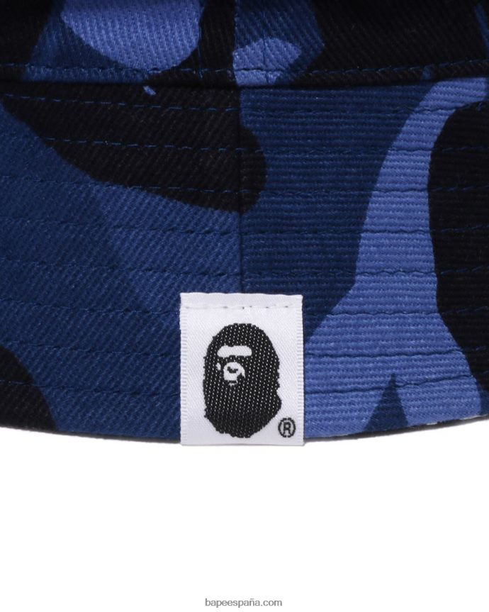 hombres A Bathing Ape sombrero de pescador de franela de camuflaje de color x undftd 288PLL519 Azul marino
