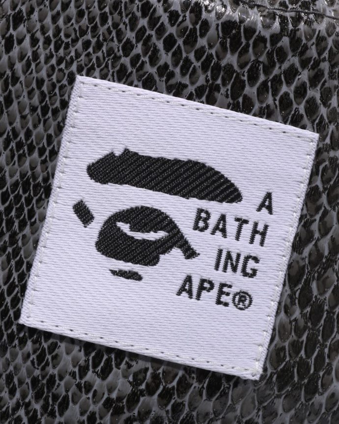 hombres A Bathing Ape sombrero de pescador reversible con motivo de serpiente 288PLL541 gris