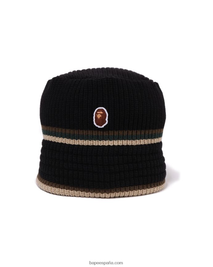 hombres A Bathing Ape sombrero triturador de cabeza de un punto 288PLL417 negro