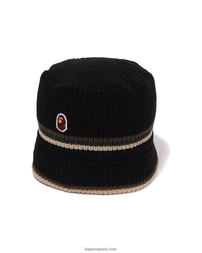 hombres A Bathing Ape sombrero triturador de cabeza de un punto 288PLL417 negro