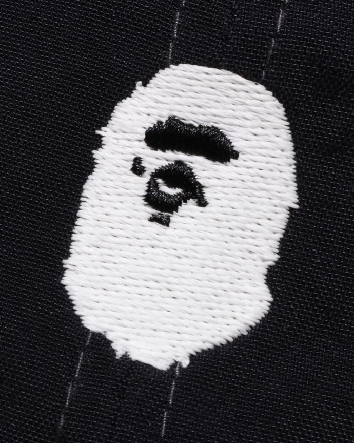 hombres A Bathing Ape tapa de panel de un punto 288PLL537 negro