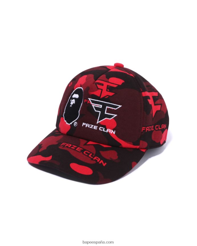 hombresgorra snap back de bape x faze clan 288PLL470 rojo brillante