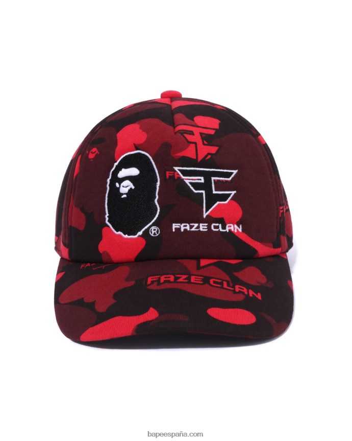 hombresgorra snap back de bape x faze clan 288PLL470 rojo brillante
