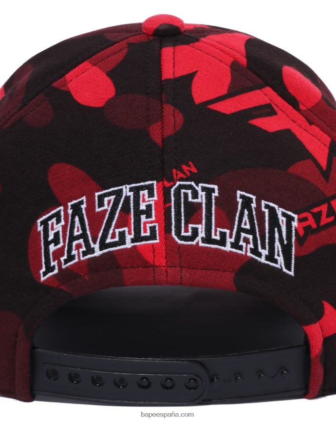 hombresgorra snap back de bape x faze clan 288PLL470 rojo brillante