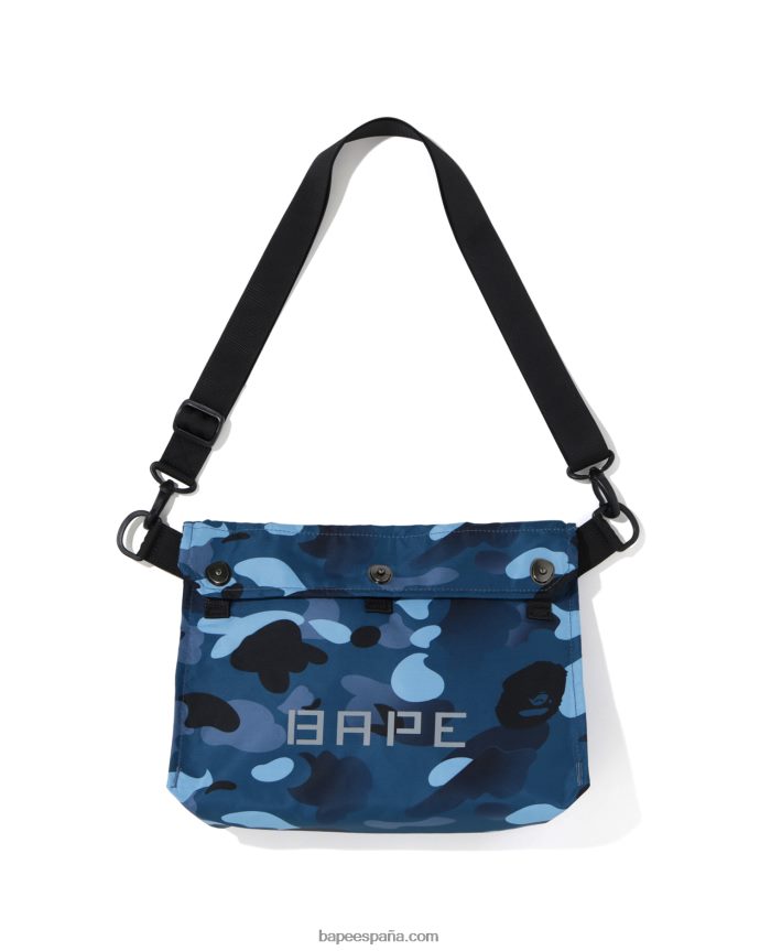hombres A Bathing Ape bolsa de hombro con diseño de camuflaje degradado 288PLL768 azul