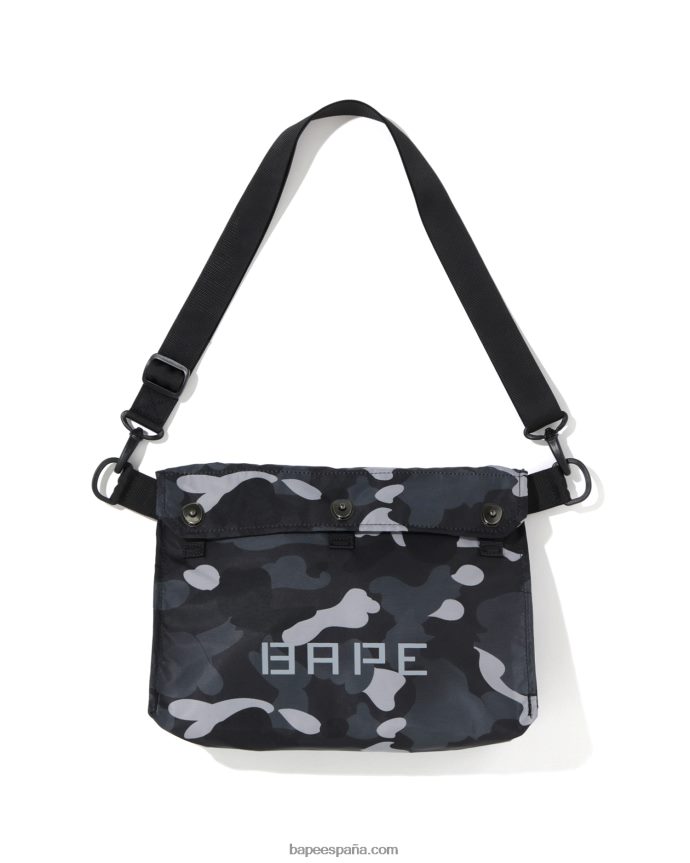 hombres A Bathing Ape bolsa de hombro con diseño de camuflaje degradado 288PLL769 gris oscuro