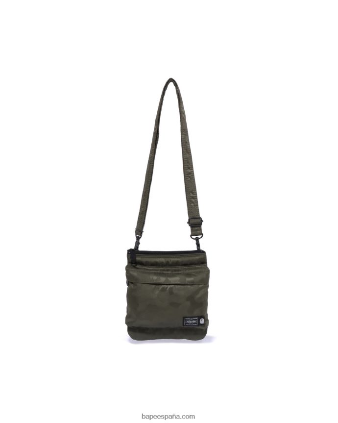 hombres A Bathing Ape bolsa de hombro de camuflaje sólido x porter 288PLL548 ejercito verde