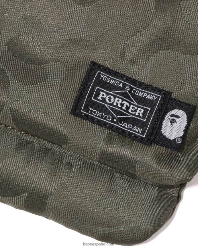 hombres A Bathing Ape bolsa de hombro de camuflaje sólido x porter 288PLL548 ejercito verde