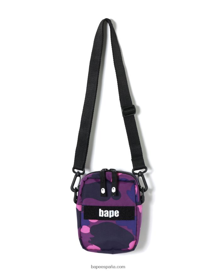 hombres A Bathing Ape bolsa de hombro militar de camuflaje de color 288PLL770 púrpura