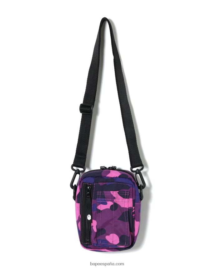 hombres A Bathing Ape bolsa de hombro militar de camuflaje de color 288PLL770 púrpura