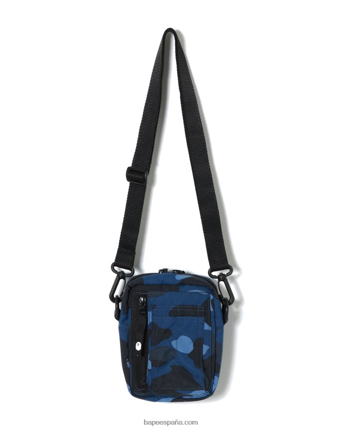 hombres A Bathing Ape bolsa de hombro militar de camuflaje de color 288PLL771 Azul marino