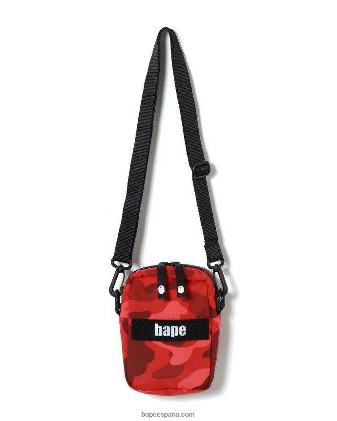 hombres A Bathing Ape bolsa de hombro militar de camuflaje de color 288PLL772 rojo brillante