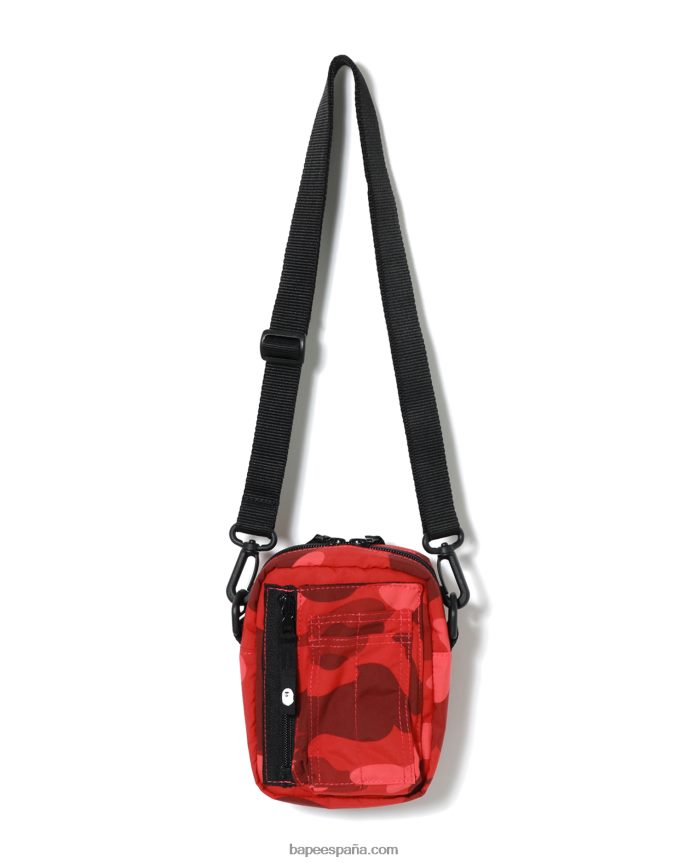 hombres A Bathing Ape bolsa de hombro militar de camuflaje de color 288PLL772 rojo brillante