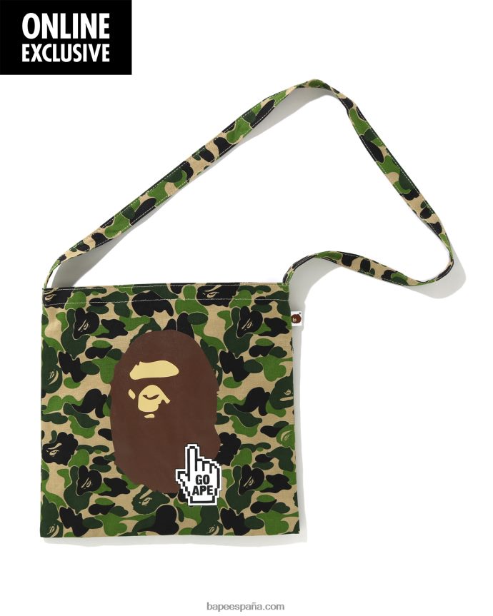 hombres A Bathing Ape bolsa de saco 288PLL773 ejercito verde