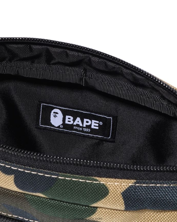 hombres A Bathing Ape bolso de hombro 1st camo mini 288PLL469 amarillo