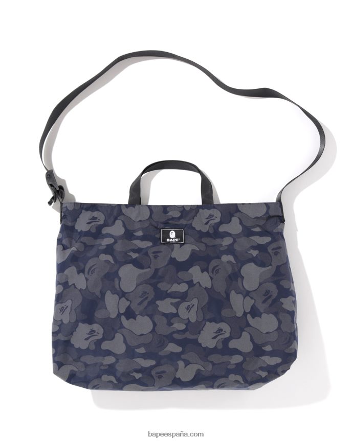 hombres A Bathing Ape bolso de hombro reflectante abc dot 288PLL760 Azul marino