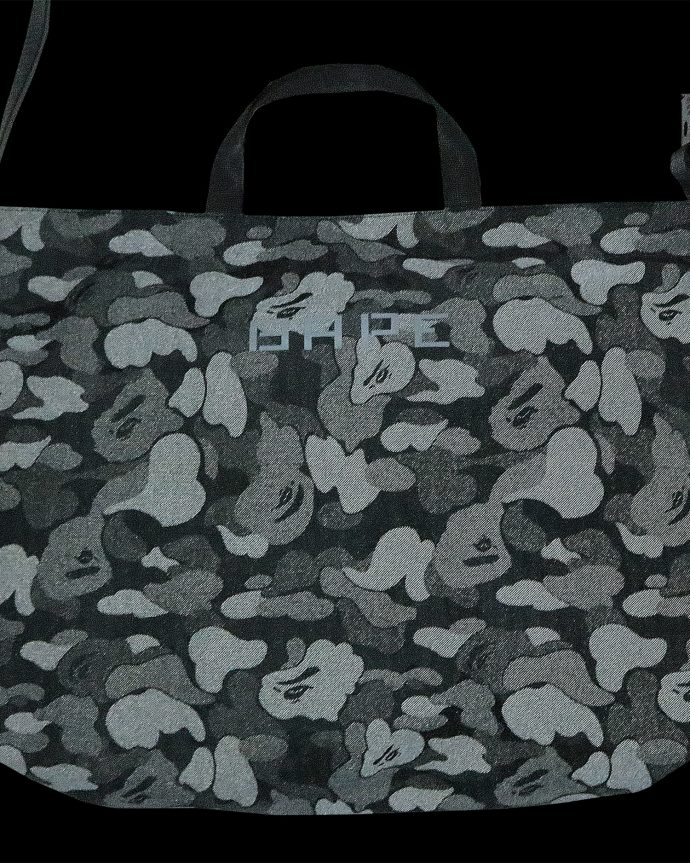 hombres A Bathing Ape bolso de hombro reflectante abc dot 288PLL761 negro