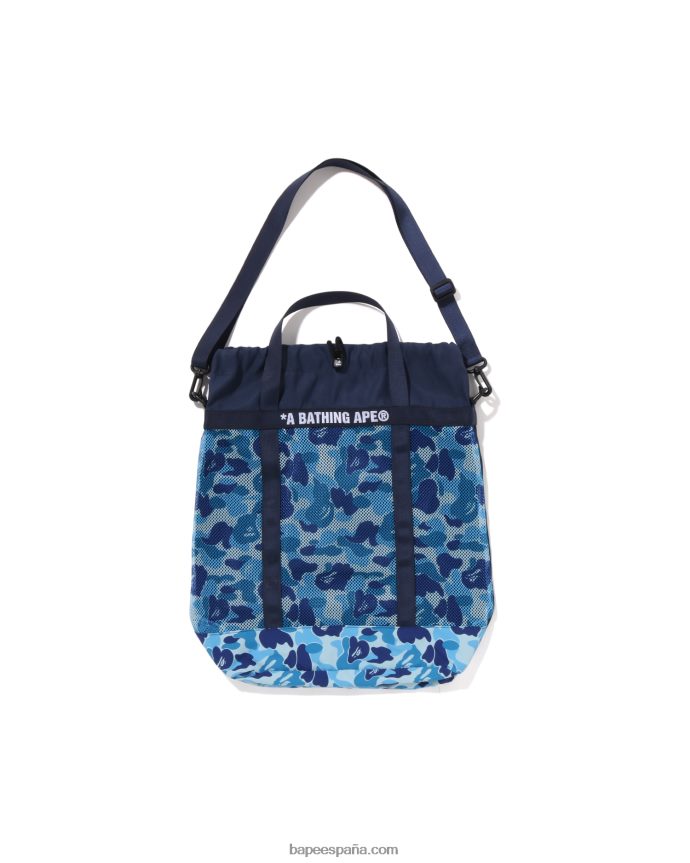 hombres A Bathing Ape tote abc de malla de camuflaje 288PLL395 azul claro