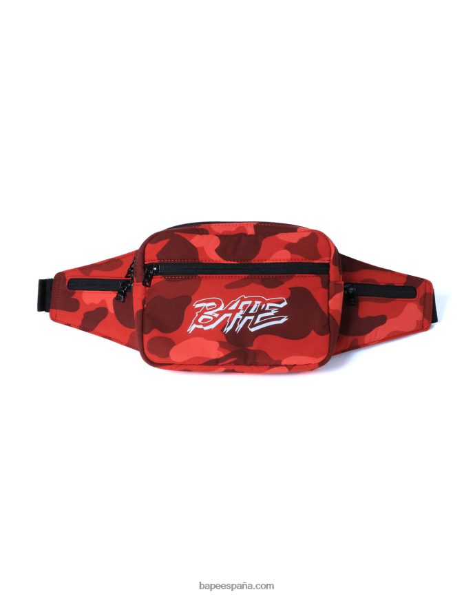 hombres A Bathing Ape riñonera color camo 288PLL762 rojo brillante
