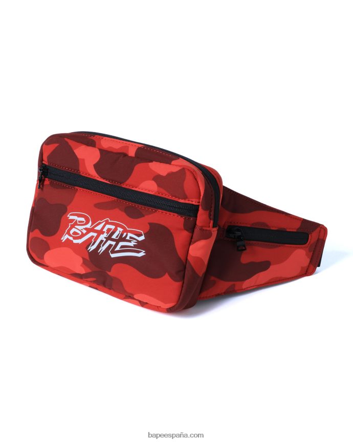 hombres A Bathing Ape riñonera color camo 288PLL762 rojo brillante