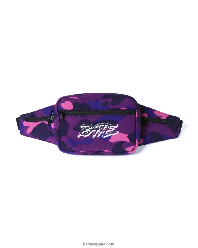 hombres A Bathing Ape riñonera color camo 288PLL764 púrpura