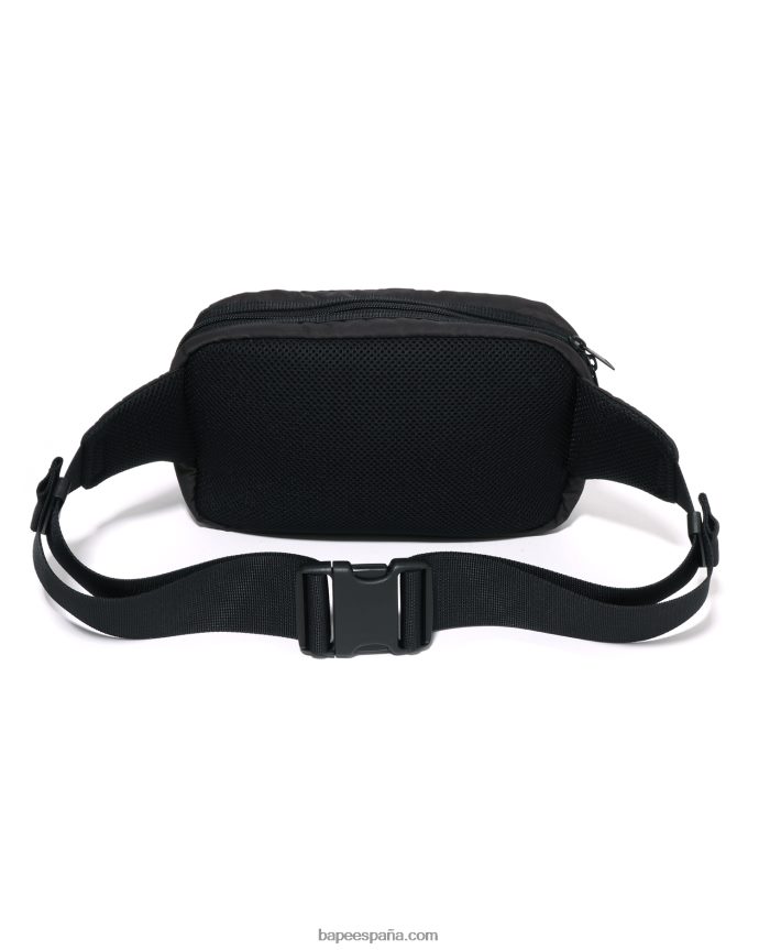 hombres A Bathing Ape riñonera de camuflaje sólido x Porter 288PLL431 negro