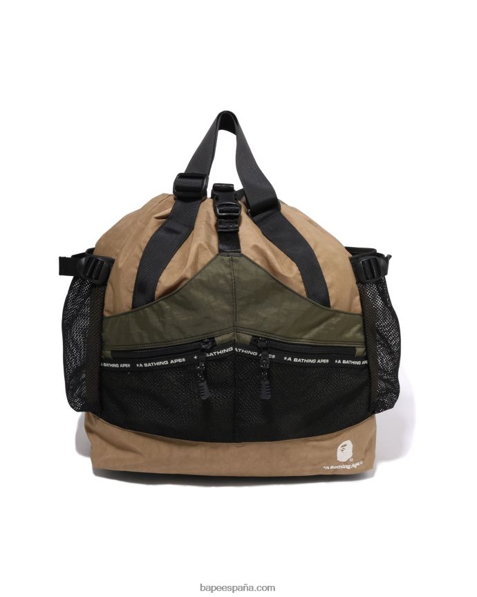 hombres A Bathing Ape multibolso con diseño colour block 288PLL457 beige