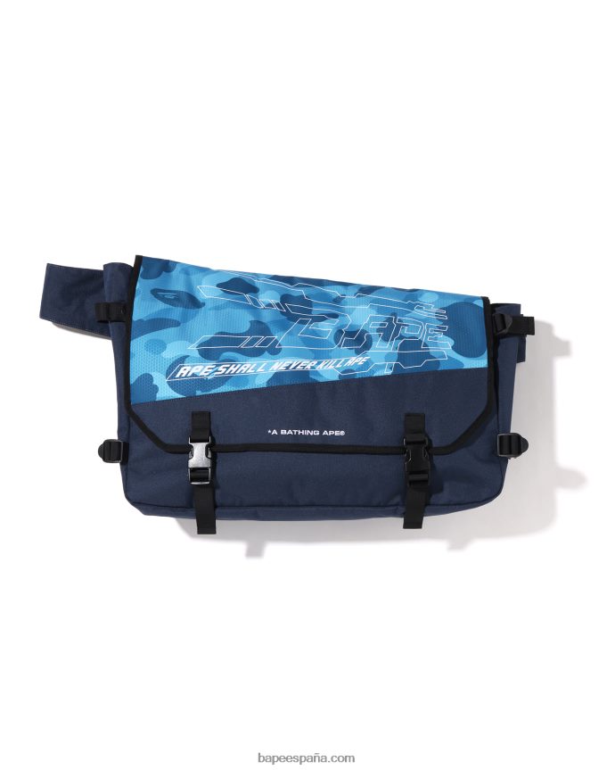 hombres A Bathing Ape bolso messenger con diseño de panal de abeja 288PLL390 azul claro