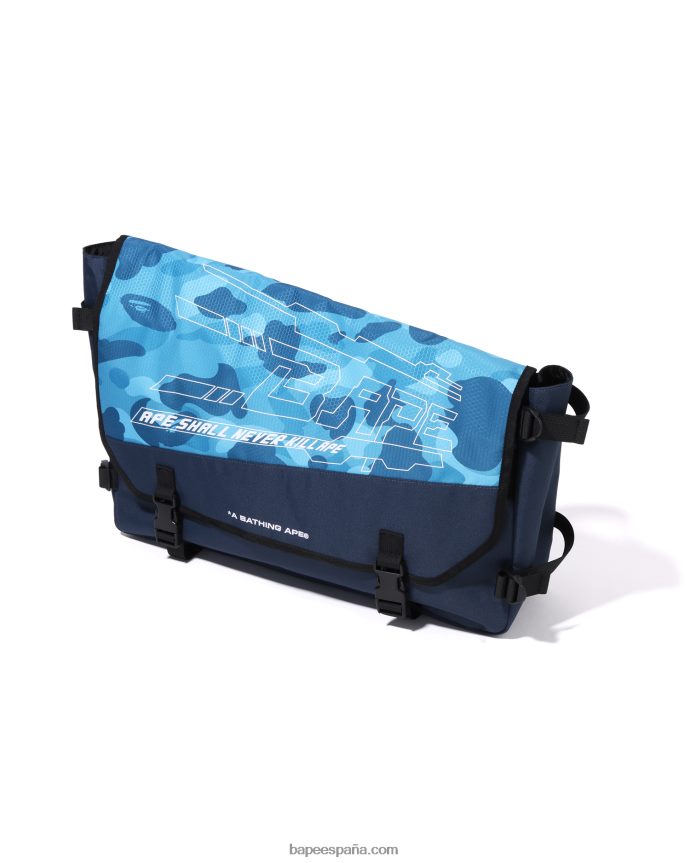 hombres A Bathing Ape bolso messenger con diseño de panal de abeja 288PLL390 azul claro