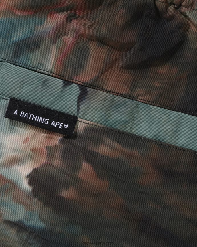 hombres A Bathing Ape pantalones cortos chusen híbrido fácil 288PLL189 marrón