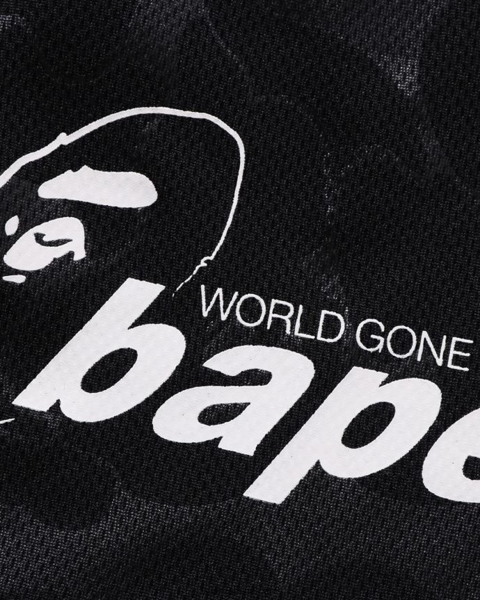 hombres A Bathing Ape pantalones cortos de fútbol 288PLL355 negro