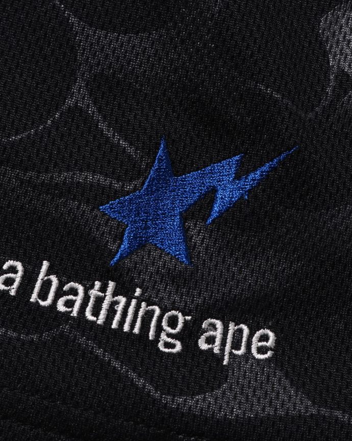 hombres A Bathing Ape pantalones cortos de fútbol 288PLL355 negro